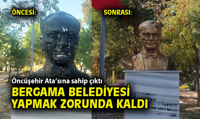 Atatürk Büstü Bakıma Alındı, Tepkiler Sonuç Verdi!