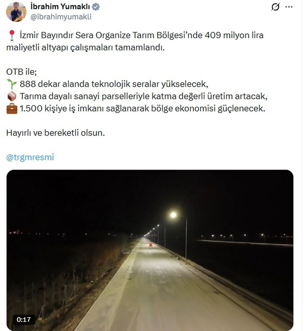 İzmir Bayındır’da 409 Milyon Liralık Tarım Yatırımı!